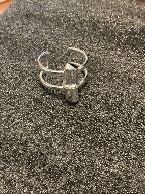 Stella & Dot Silver Textured Double-Band Ring
